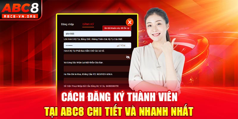 Cách đăng ký thành viên tại ABC8 chi tiết và nhanh nhất